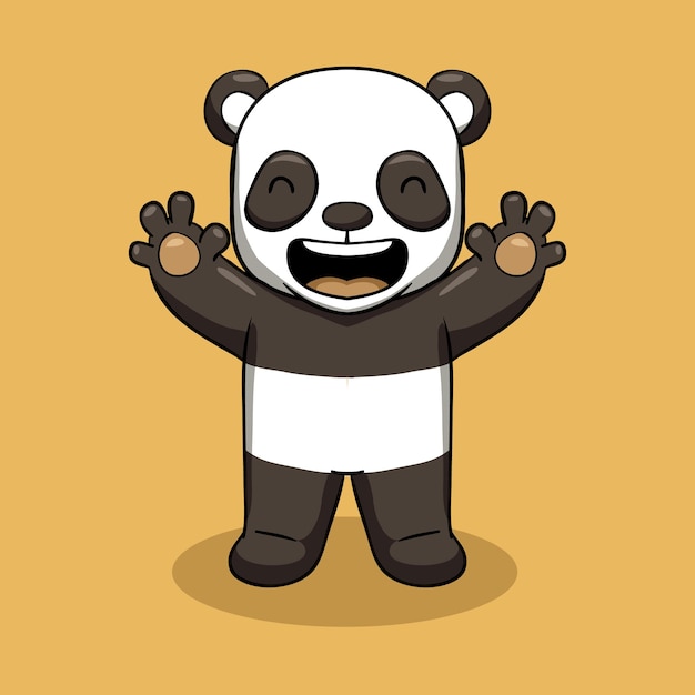 Ilustración de vector de mascota panda lindo