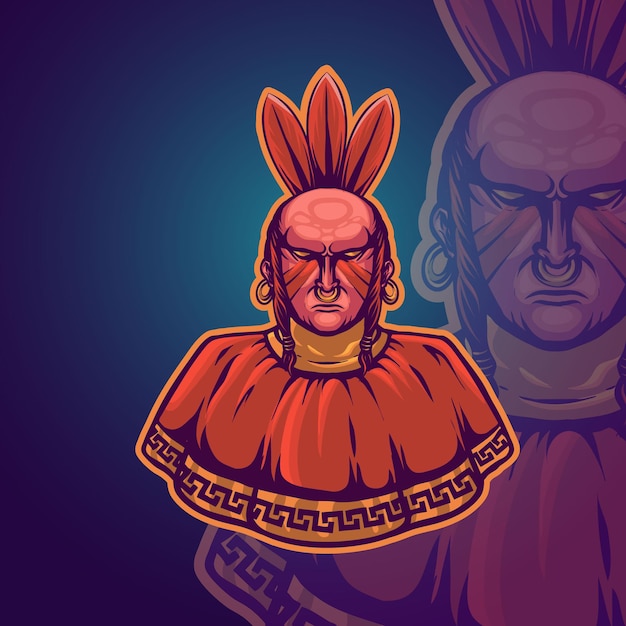 Ilustración de vector de mascota de pueblo indio