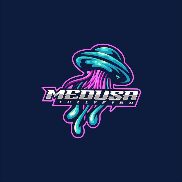 Ilustración Vector Medusa Medusa ESport Logo Estilo