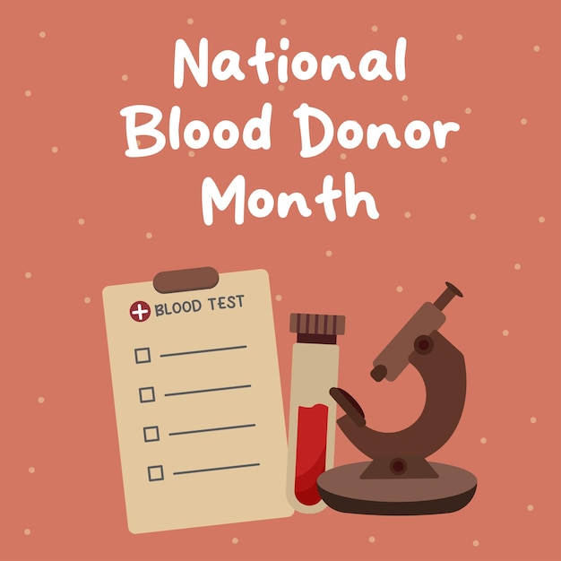 Ilustración de vector del mes nacional del donante de sangre