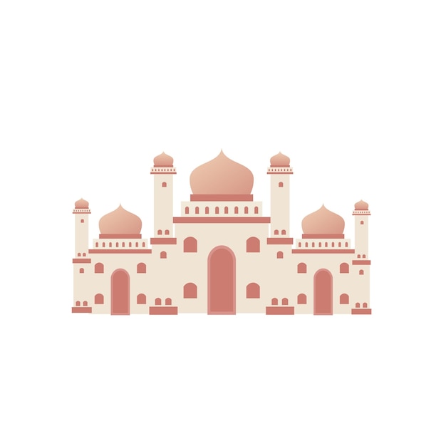 Ilustración de vector de mezquita islámica