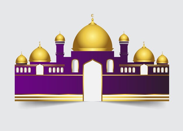 Ilustración de vector de mezquita púrpura