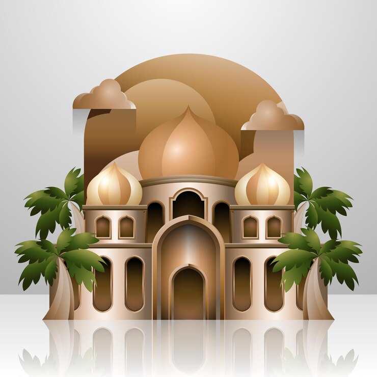 Vector ilustración de vector de mezquita realista para decoración