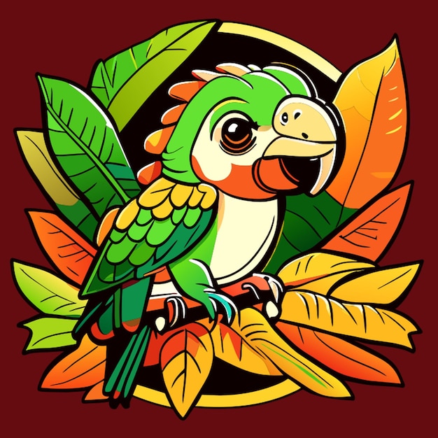 Ilustración de vector de mini loro cocodrilo