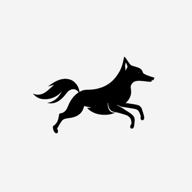 Ilustración de vector minimalista del logotipo del perro corriendo limpio y moderno