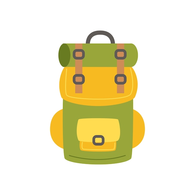 Ilustración de vector de mochila de camping fondo blanco