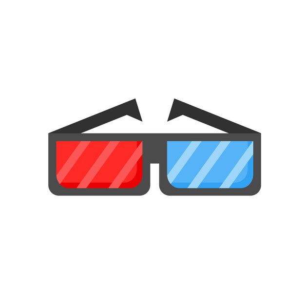 Ilustración de vector moderno de estilo de diseño plano de icono de gafas D aislado en blanco