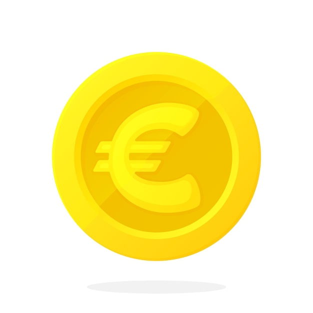 Vector ilustración de vector de moneda de oro de estilo plano de la unión europea euro dinero en efectivo