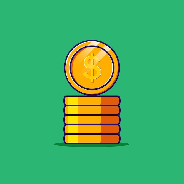Ilustración de vector de moneda de símbolo de dinero