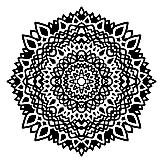 Ilustración de vector monocromo hermoso con patrón de tatuaje tribal negro abstracto aislado en el fondo blanco
