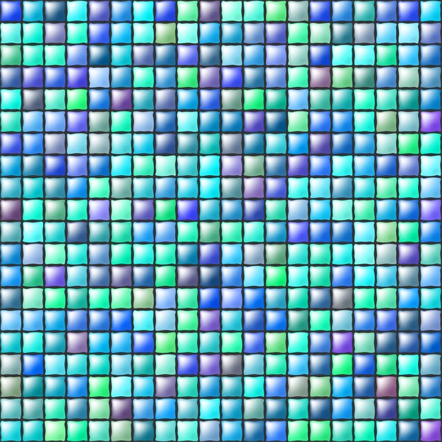 ilustración de vector monocromo de mosaico turquesa