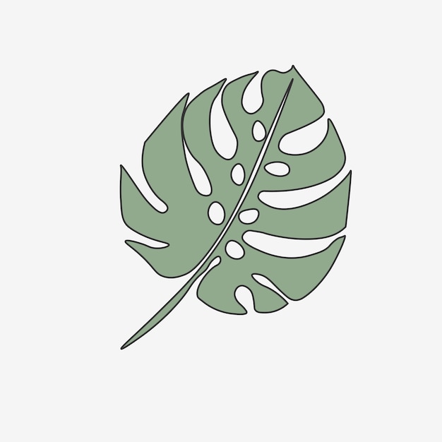 Ilustración de vector de Monstera de planta tropical de hoja