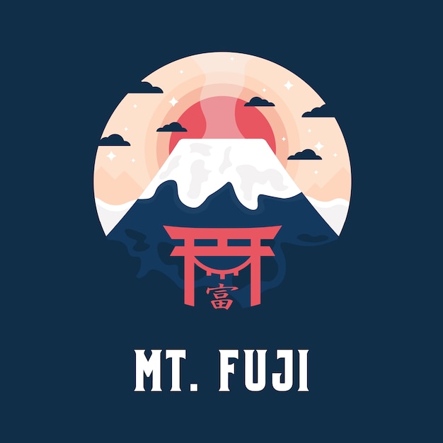 Ilustración de vector de monte fuji