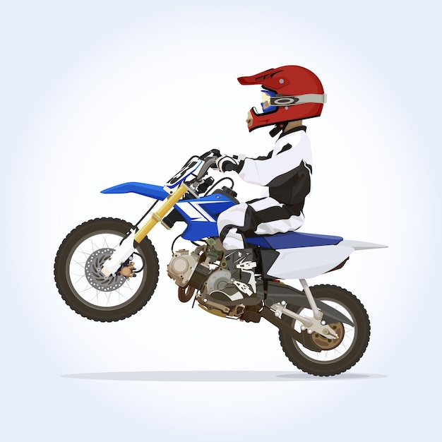 Ilustración de vector de motocicleta de niños de Motocross