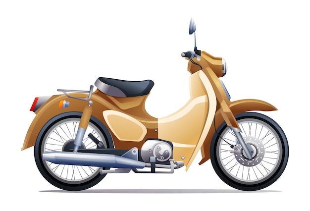 Ilustración de vector de motocicleta vintage Moto clásica aislada sobre fondo blanco