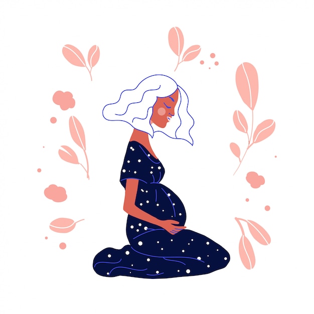 Ilustración de Vector de mujer embarazada