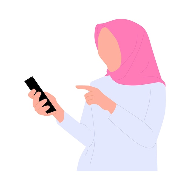 Ilustración de vector de mujer musulmana hijab