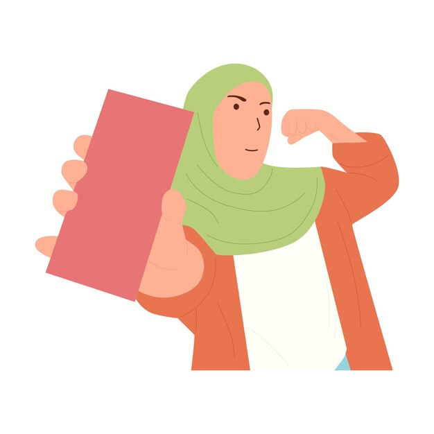 Ilustración de vector de mujer musulmana hijab