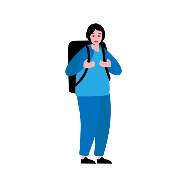 Ilustración de vector de mujer de viaje