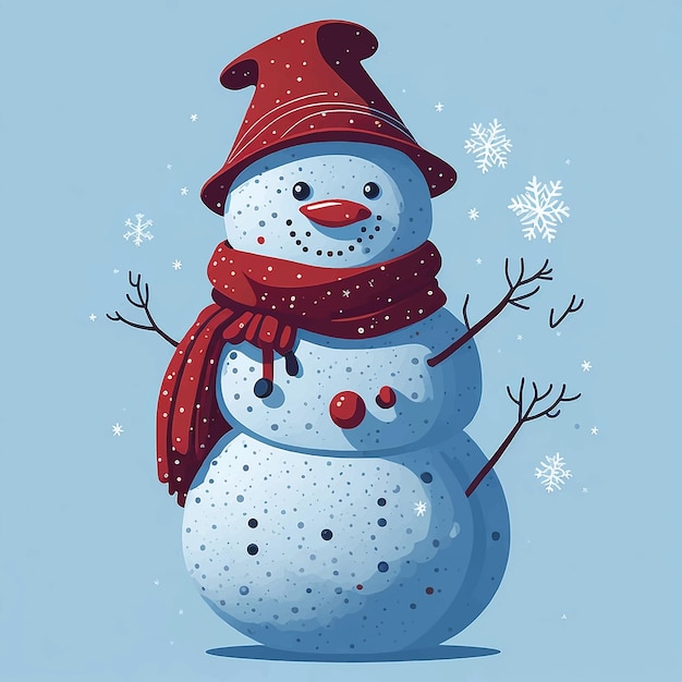 Ilustración de vector de muñeco de nieve de Navidad
