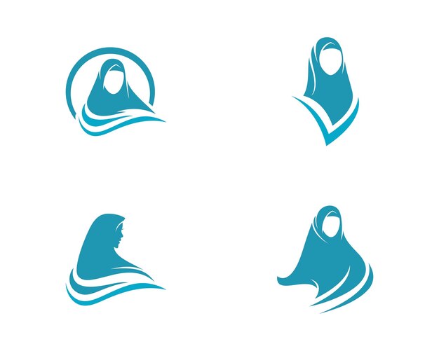 Ilustración de vector de musulmán hijab