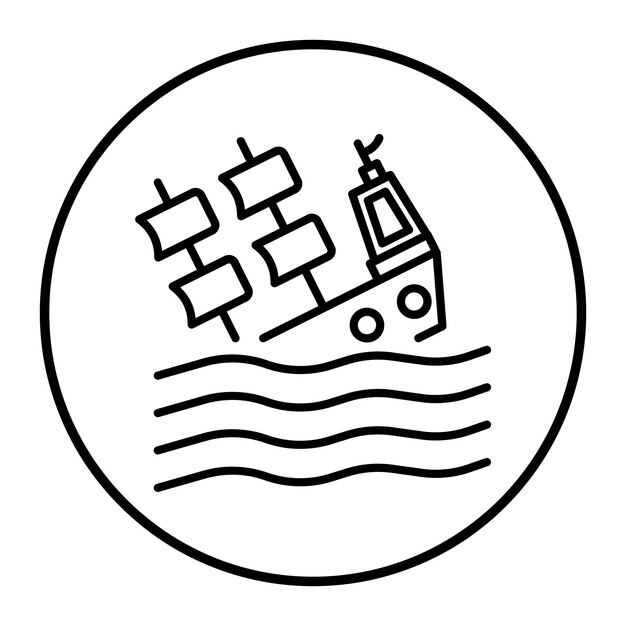 Ilustración del vector del naufragio