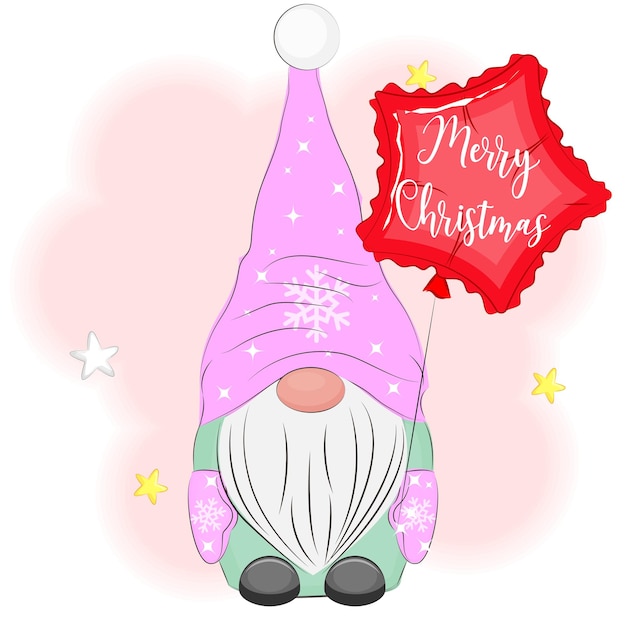 Ilustración de vector de Navidad lindo gnomo