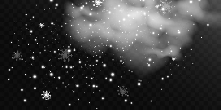 Vector ilustración de vector de nieve volando sobre un fondo transparente fenómeno natural de nevadas
