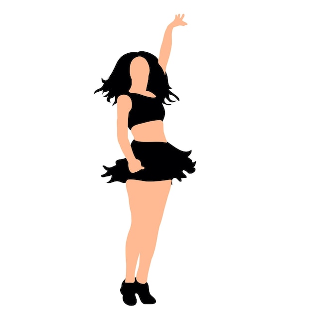 Ilustración, vector niña bailando