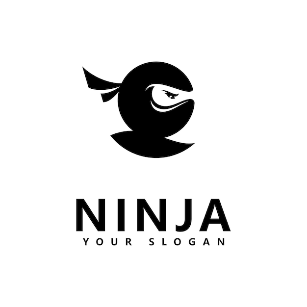 Ilustración de vector de ninja logo icono