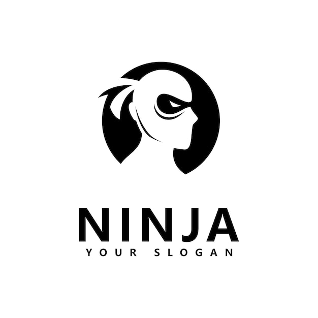 Ilustración de vector de ninja logo icono