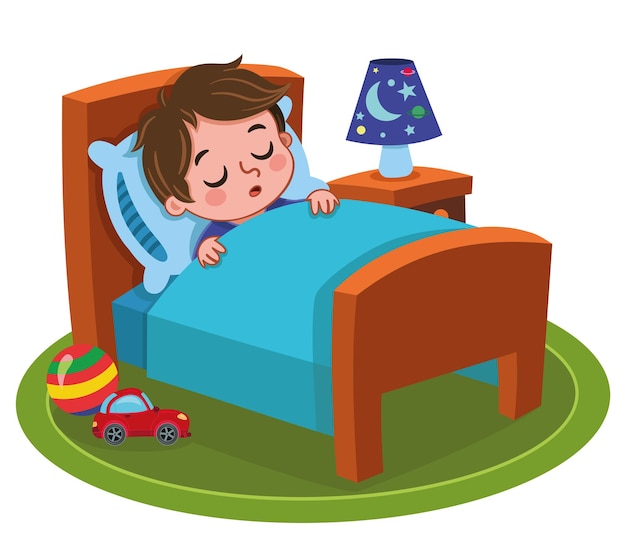 Ilustración de vector de un niño dormido