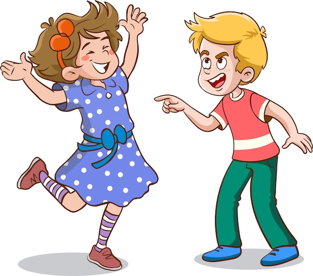 Ilustración de vector de niño gritando a su amigo
