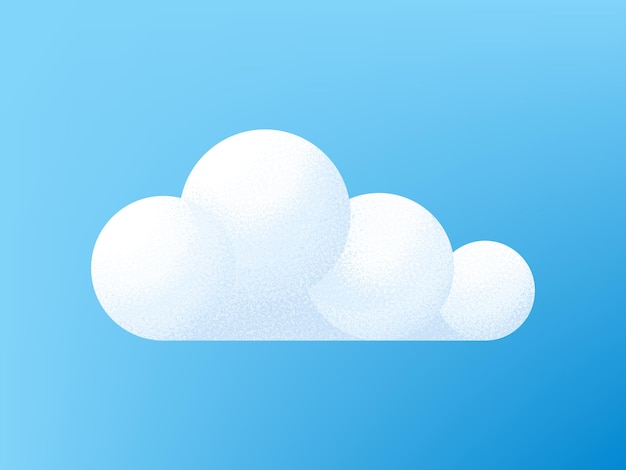 Ilustración de vector de nube en el cielo azul con sombra Ilustración vectorial