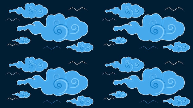 Ilustración de vector de nube de estilo chino