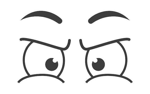 Ilustración de vector de ojos enojados de dibujos animados | Vector Premium Ilustración de vector de ojos enojados de dibujos animados | Vector Premium
