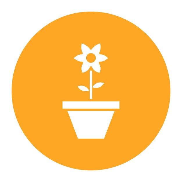 Ilustración del vector de la olla de flores grande