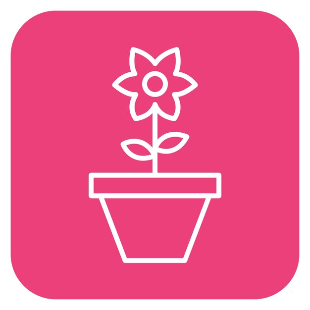 Ilustración del vector de la olla de flores grande