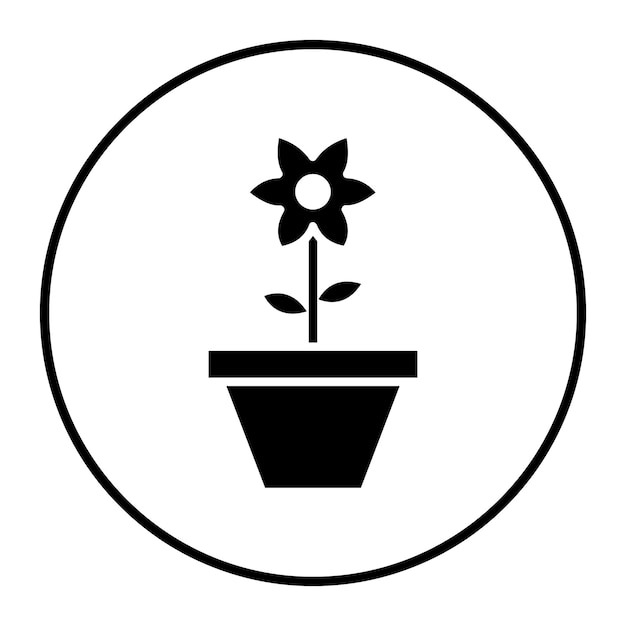 Ilustración del vector de la olla de flores grande