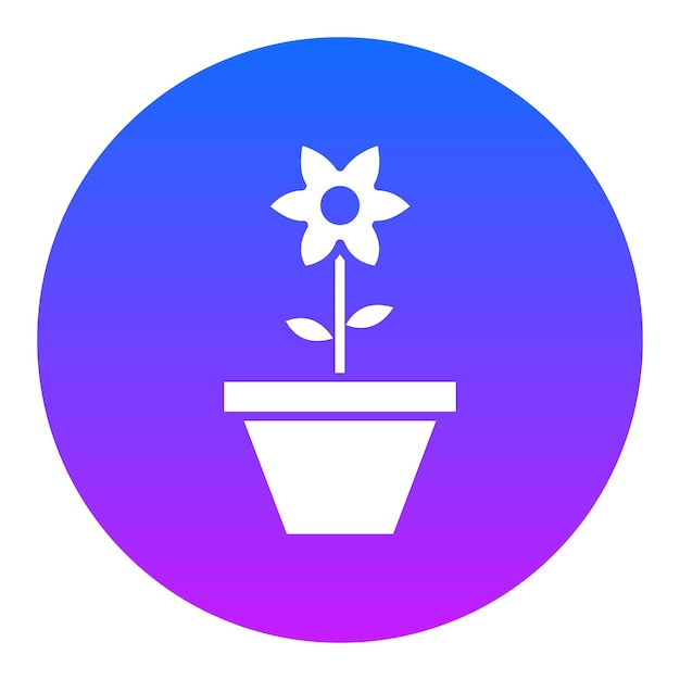 Ilustración del vector de la olla de flores grande