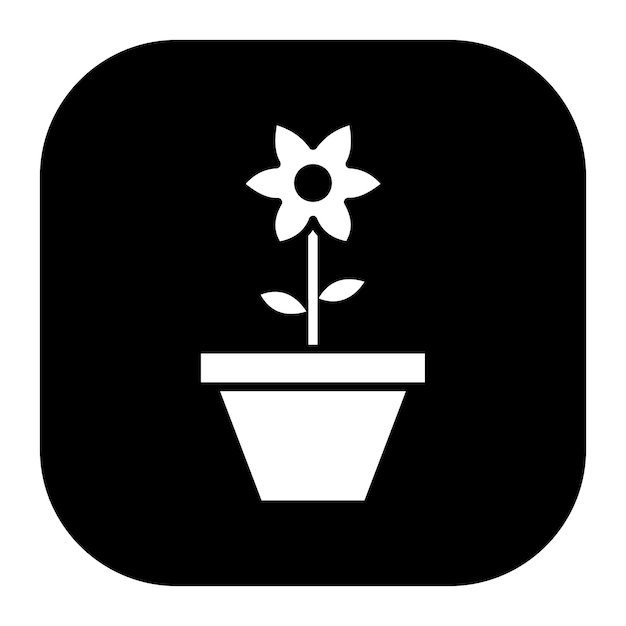 Ilustración del vector de la olla de flores grande
