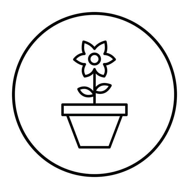 Ilustración del vector de la olla de flores grande