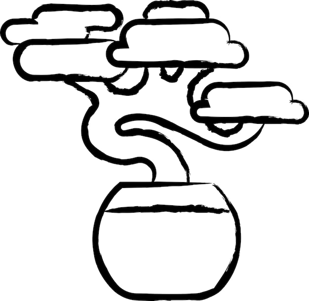 Vector ilustración de vector de olmo bonsai