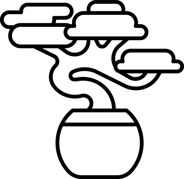 Ilustración de vector de olmo bonsai