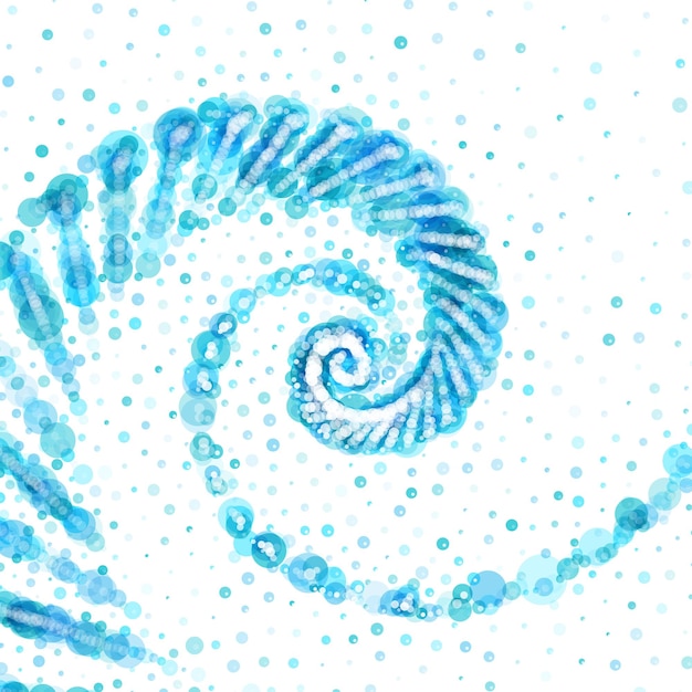 Ilustración de vector de onda de mar océano espiral azul