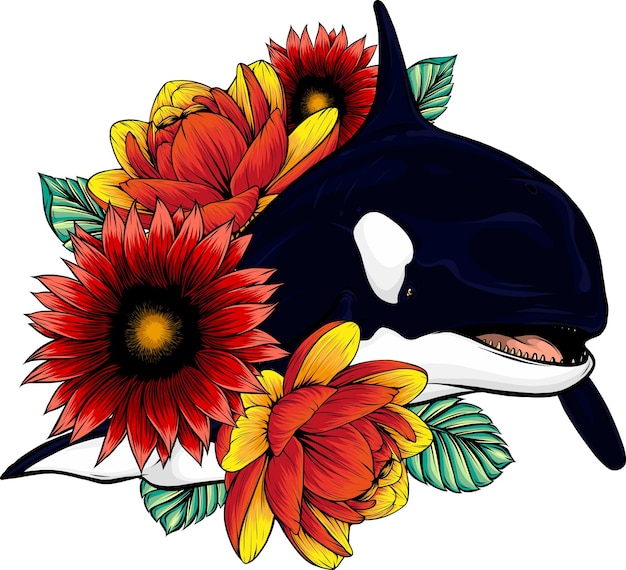 Ilustración de vector de orca u orca