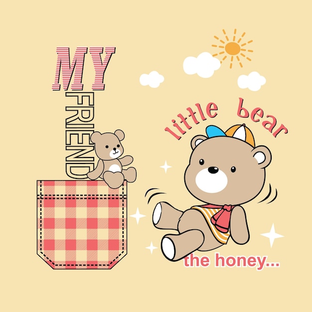 ilustración de vector de osito lindo