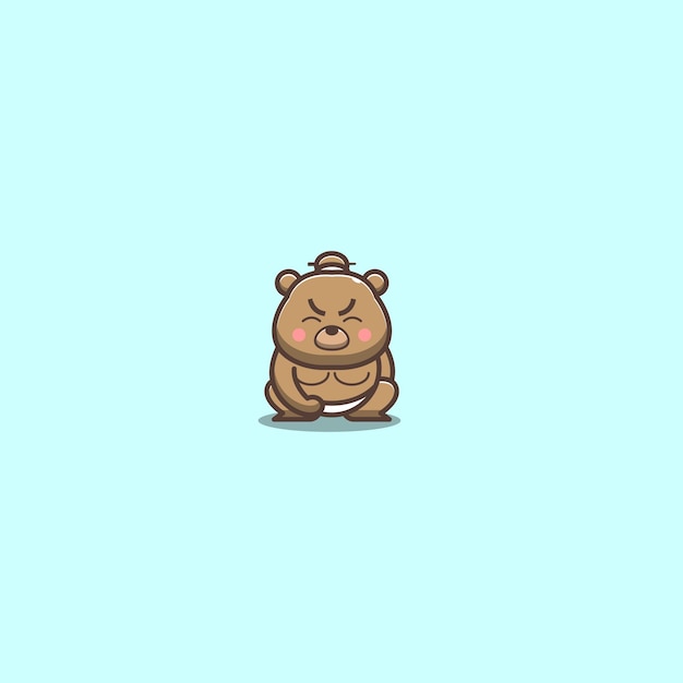 Ilustración de vector de oso de sumo japonés