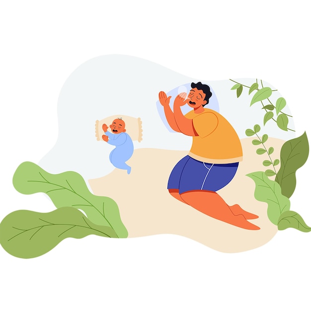 Ilustración de vector de padres feliz día