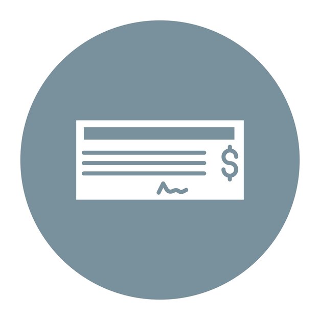 Ilustración del vector de pago del cheque